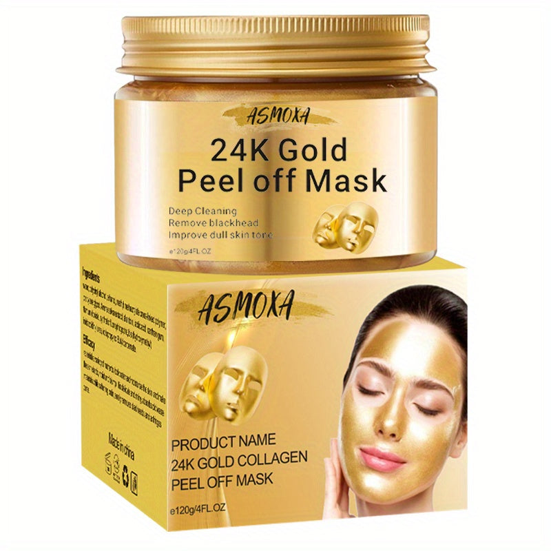 ✨ 4.23oz 24K Golden Tear-Off Mask 🪙✨ – Deep Cleansing 🧼, Pore Tightening 🔬, Radiant Skin 🌟 – Unisex Facial Skincare 🧴👩🦰👨