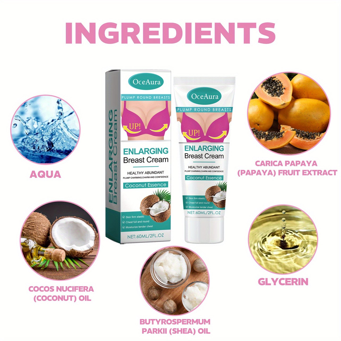 π΄ 60ML White Coconut Bust Cream β π Lifting, Firming & Moisturizing Breast Cream β¨