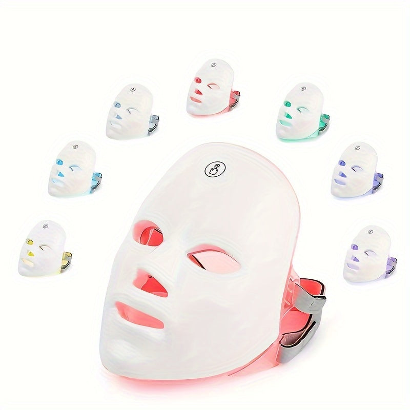 ๐ 7-Color LED Facial Mask ๐งดโจ โ One-Button Operation ๐, Adjustable Colors ๐จ, Home Skincare Device ๐ ๐โโ๏ธ