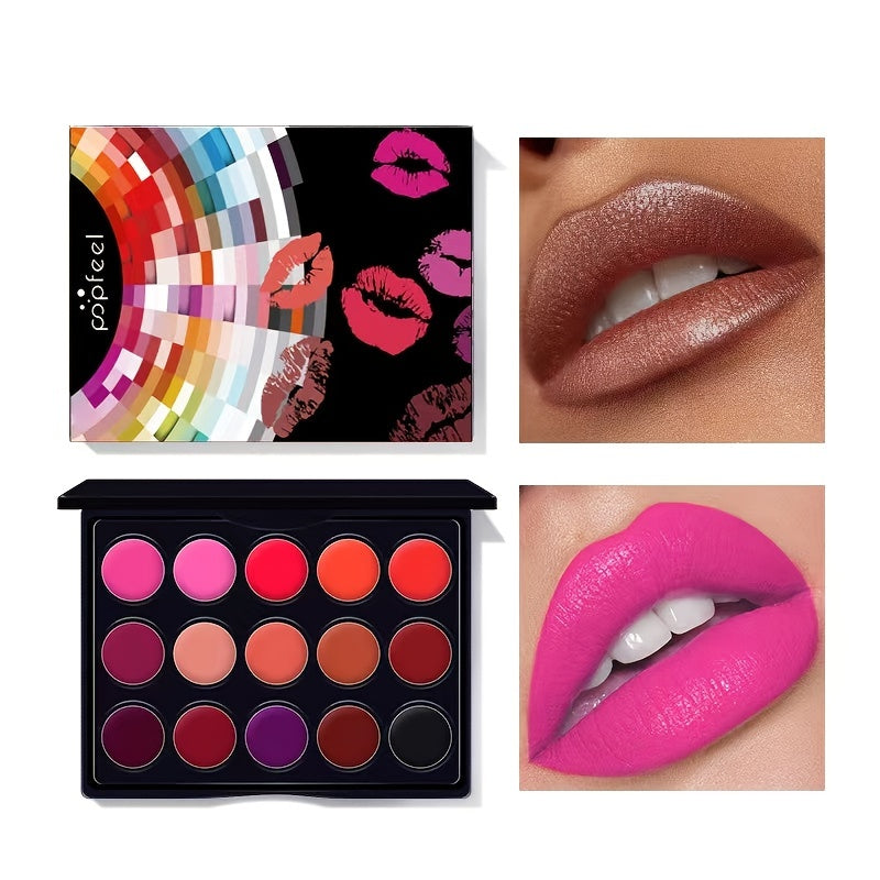 πβ¨ 15 Colors Waterproof Lipstick Palette β Matte & Shiny Shades ππ