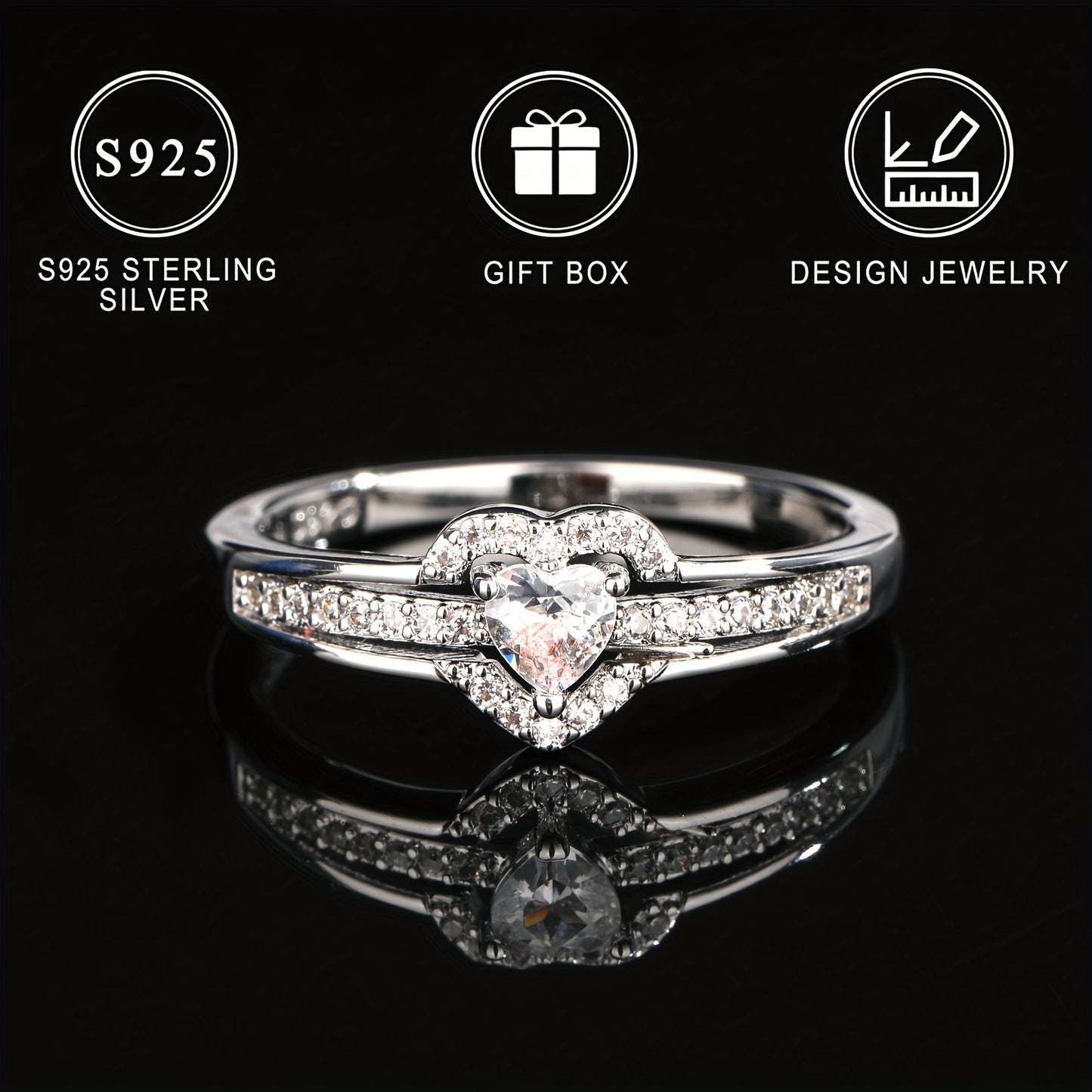 π Itβs a sterling silver heart-shaped ring, 14k gold plated β¨, adorned with sparkling zirconia π. It features a trendy design π, symbolizes beauty πΉ and romance β€οΈ, and comes in a premium gift box π.