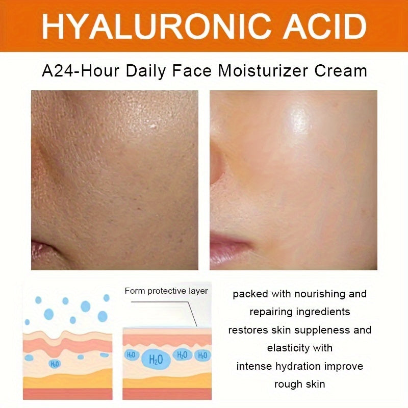 🍊💧 50ml Vitamin C Intensive Moisturizing Cream ✨ – Hydrates, Firms & Nourishes 🌿, Alcohol-Free 🚫, Hyaluronic Acid Enriched 💦, Anti-Drying 🌸, Unisex Adult Skincare 🧴