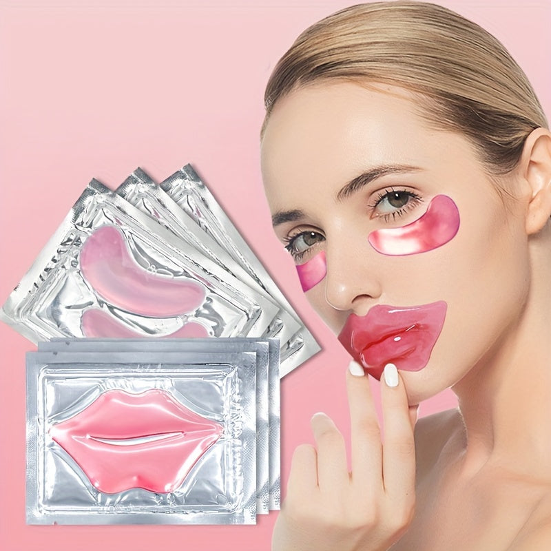 ๐ธ 3pcs2 / 5pcs2 Pink Crystal Lip & Eye Mask Set ๐๐๐ โ Hydrating ๐ง, Moisturizing โจ, Rejuvenating ๐, Exfoliating & Dark Circle Care โ