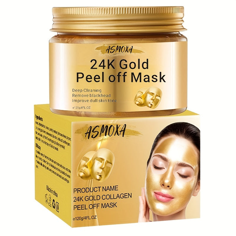 ✨ 4.23oz 24K Golden Tear-Off Mask 🪙✨ – Deep Cleansing 🧼, Pore Tightening 🔬, Radiant Skin 🌟 – Unisex Facial Skincare 🧴👩🦰👨