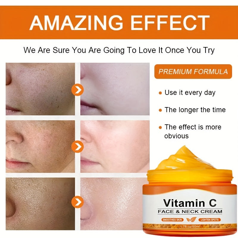 🍊💧 50ml Vitamin C Intensive Moisturizing Cream ✨ – Hydrates, Firms & Nourishes 🌿, Alcohol-Free 🚫, Hyaluronic Acid Enriched 💦, Anti-Drying 🌸, Unisex Adult Skincare 🧴