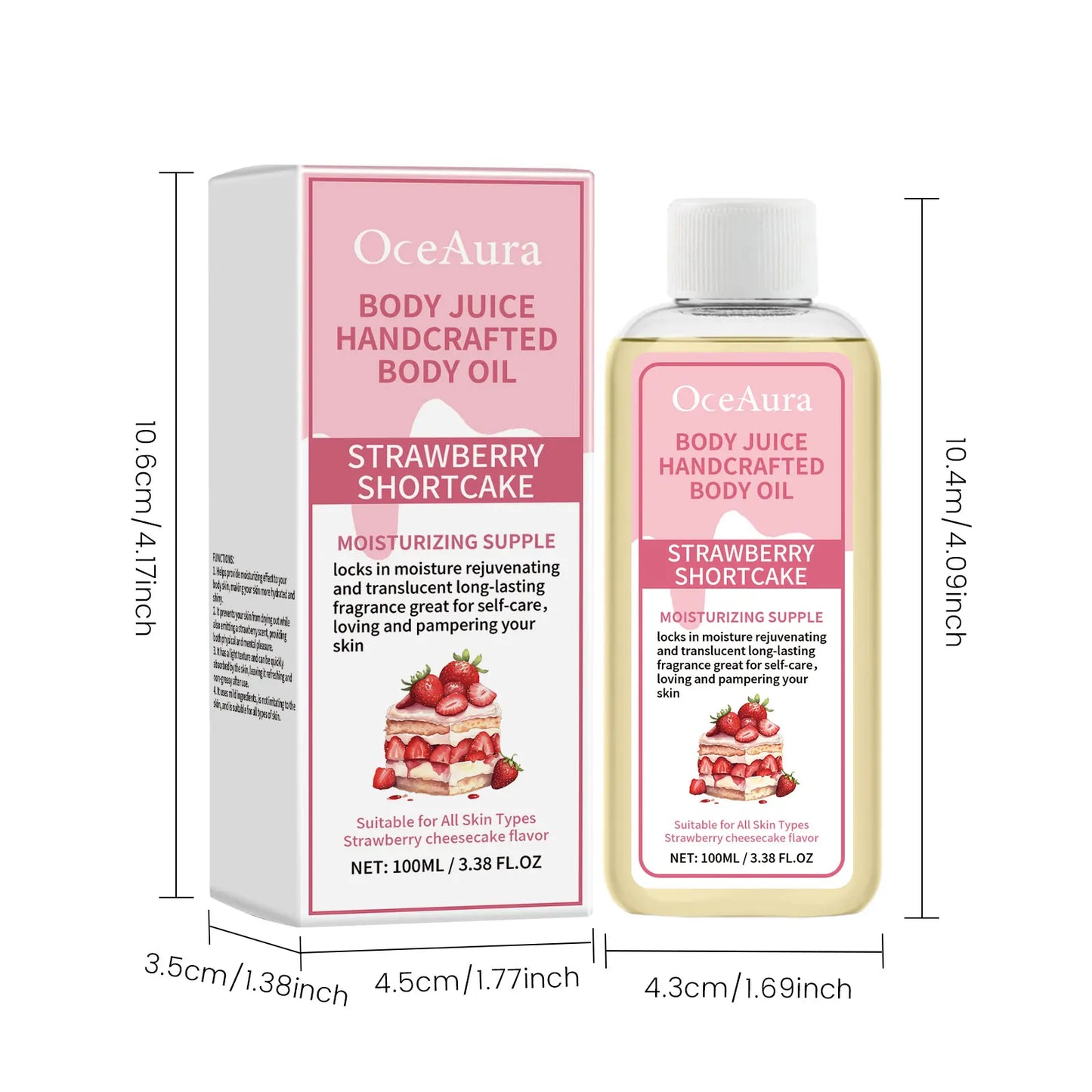 Oceaura Strawberry Skin Care Oil πβ¨ | Massage Body Oil πββοΈ | Quick Absorption β‘ | Stress Relief & Relaxation πΏπ | Gentle & Nourishing π§ | Fresh Fruit Scent πΈπ