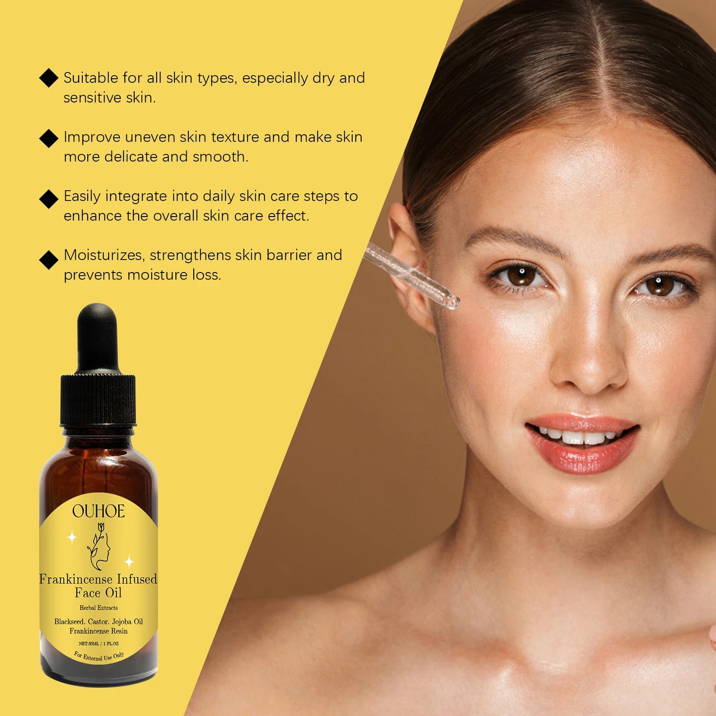 Ouhoe Frankincense Wood Essence Oil πΏβ¨ | Facial Moisturizing π§ | Skin Firming πββοΈ | Daily Skin Care Essence Oil πΈπ