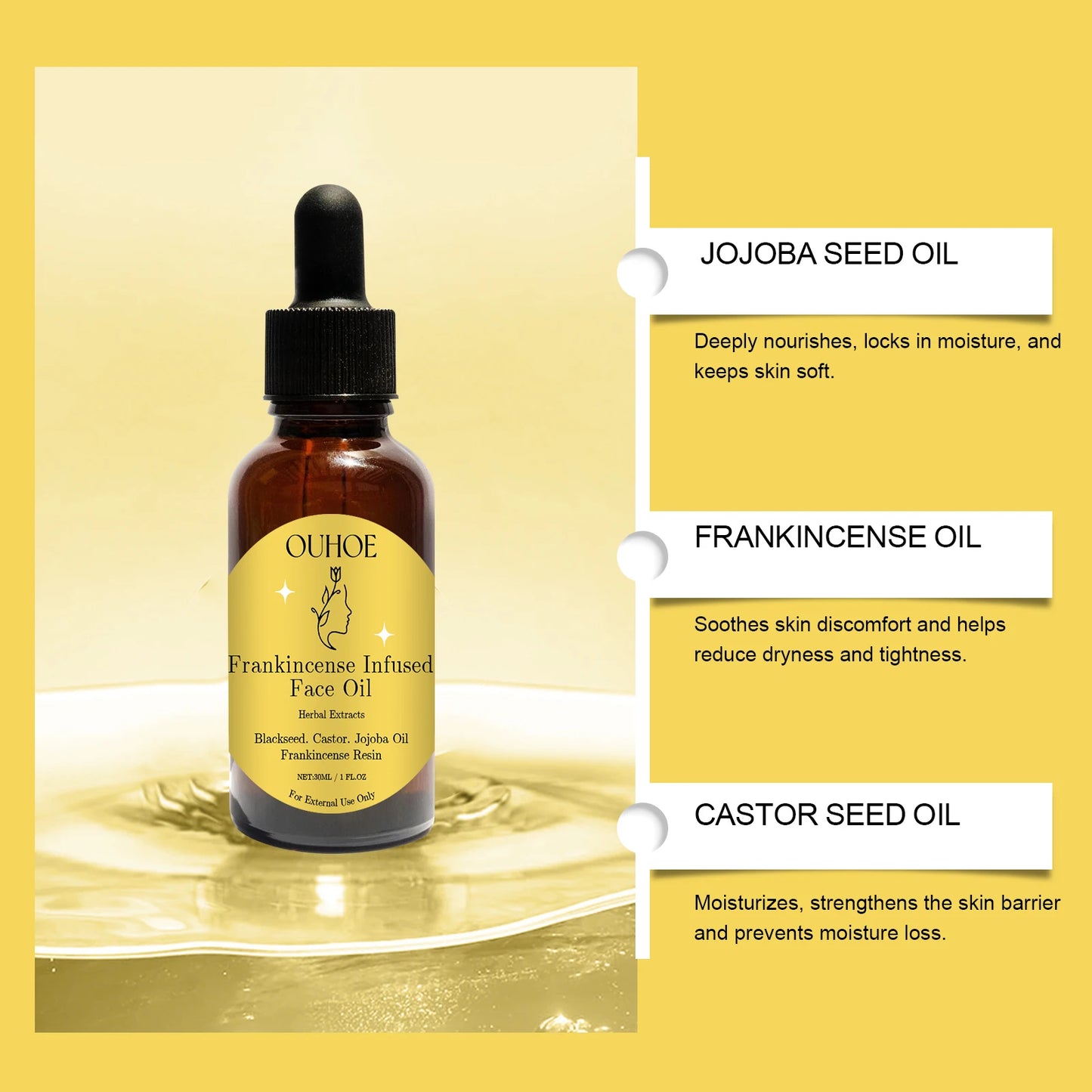 Ouhoe Frankincense Wood Essence Oil πΏβ¨ | Facial Moisturizing π§ | Skin Firming πββοΈ | Daily Skin Care Essence Oil πΈπ