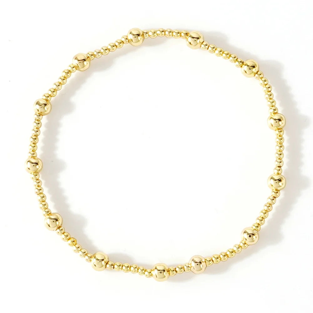 New Trend Stretch Elastic Bracelet β Gold Beads β¨ | Bead Bracelet for Women π | Perfect Gift π