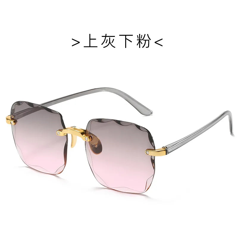 πΆοΈ 2022 Square Rimless Sunglasses β Luxury Designer Style π | Summer Red Glasses π΄ | Unisex UV400 Protection π‘οΈπ | Fashion Shades for Men & Women π
