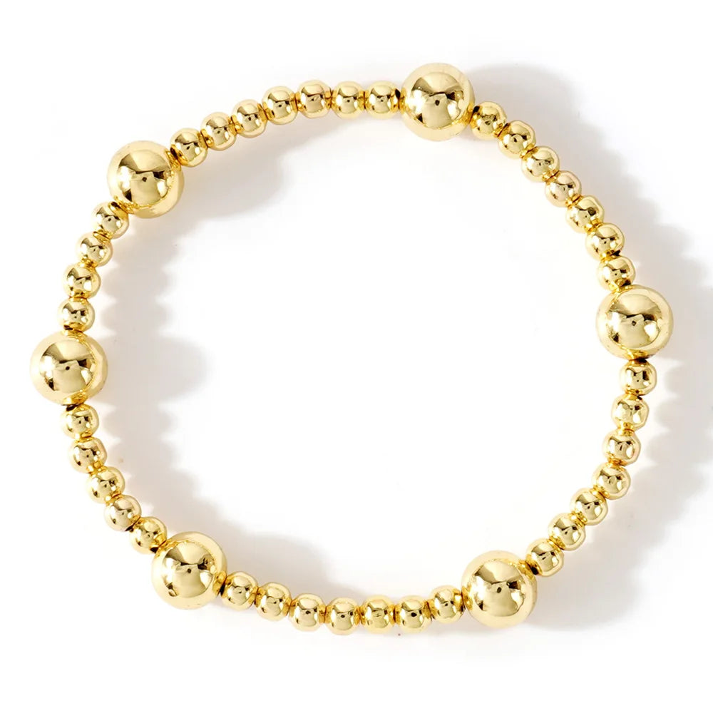 New Trend Stretch Elastic Bracelet β Gold Beads β¨ | Bead Bracelet for Women π | Perfect Gift π
