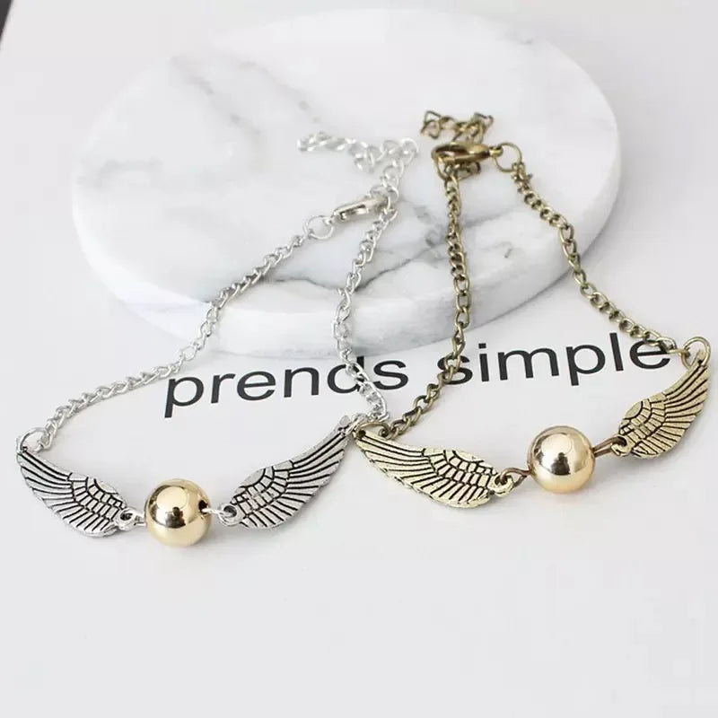 Golden Snitch β‘ & Deathly Hallows Bracelet β Wholesale Movie Jewelry π¬ | Antique Bronze, Silver, or Gold β¨ | Perfect for Cosplay π