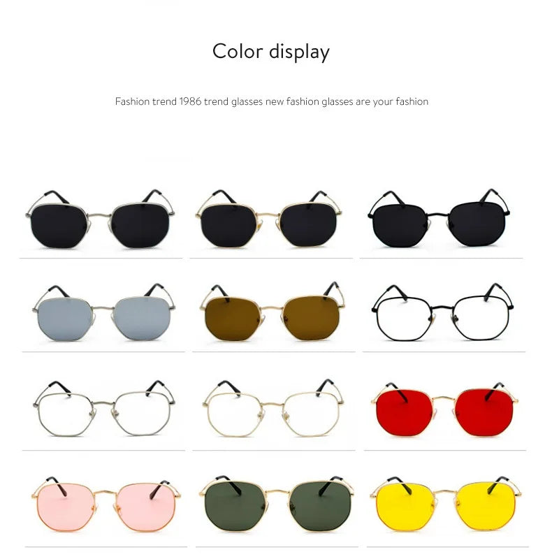 🕶️ Men’s Hexagon Sunglasses 😎 | Unisex Metal Frame ✨ | Retro Gold Tea Shades 🔶 | Fishing & Outdoor Eyewear 🎣🌞 | UV400 Protection 🛡️
