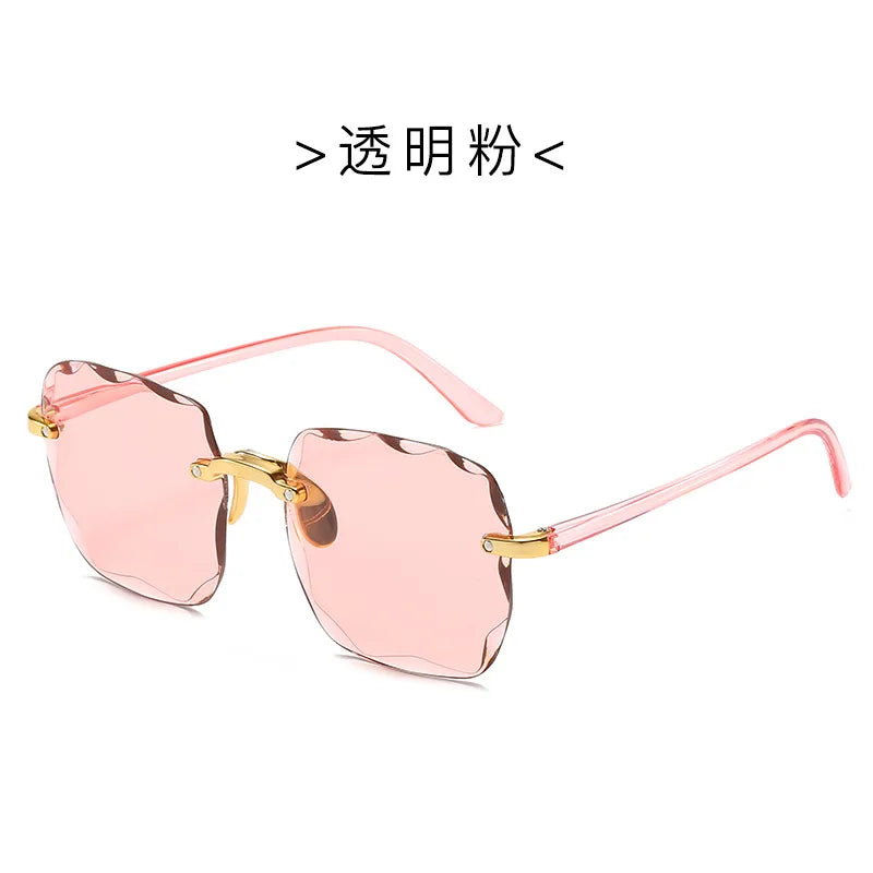 πΆοΈ 2022 Square Rimless Sunglasses β Luxury Designer Style π | Summer Red Glasses π΄ | Unisex UV400 Protection π‘οΈπ | Fashion Shades for Men & Women π
