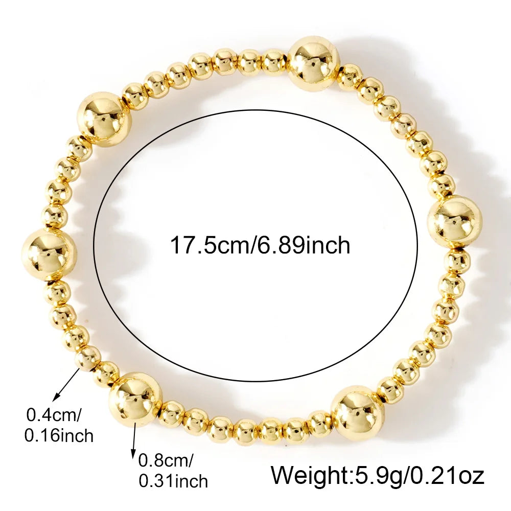 New Trend Stretch Elastic Bracelet β Gold Beads β¨ | Bead Bracelet for Women π | Perfect Gift π