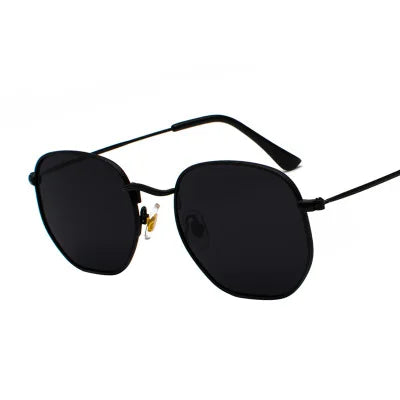 🕶️ Men’s Hexagon Sunglasses 😎 | Unisex Metal Frame ✨ | Retro Gold Tea Shades 🔶 | Fishing & Outdoor Eyewear 🎣🌞 | UV400 Protection 🛡️