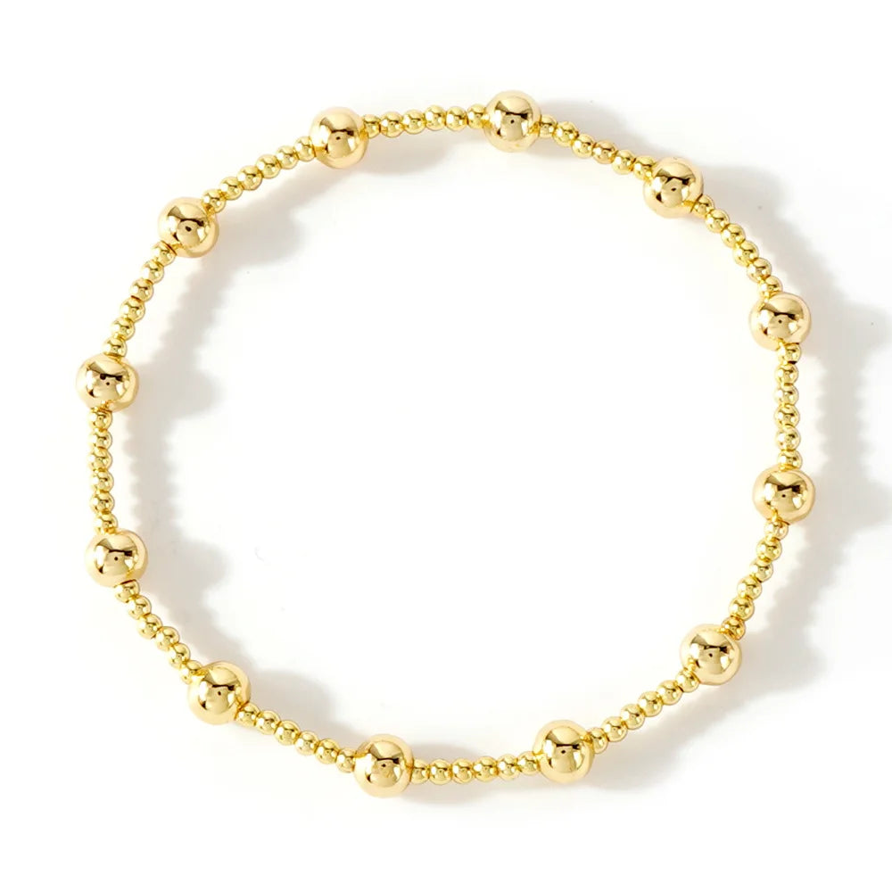 New Trend Stretch Elastic Bracelet β Gold Beads β¨ | Bead Bracelet for Women π | Perfect Gift π