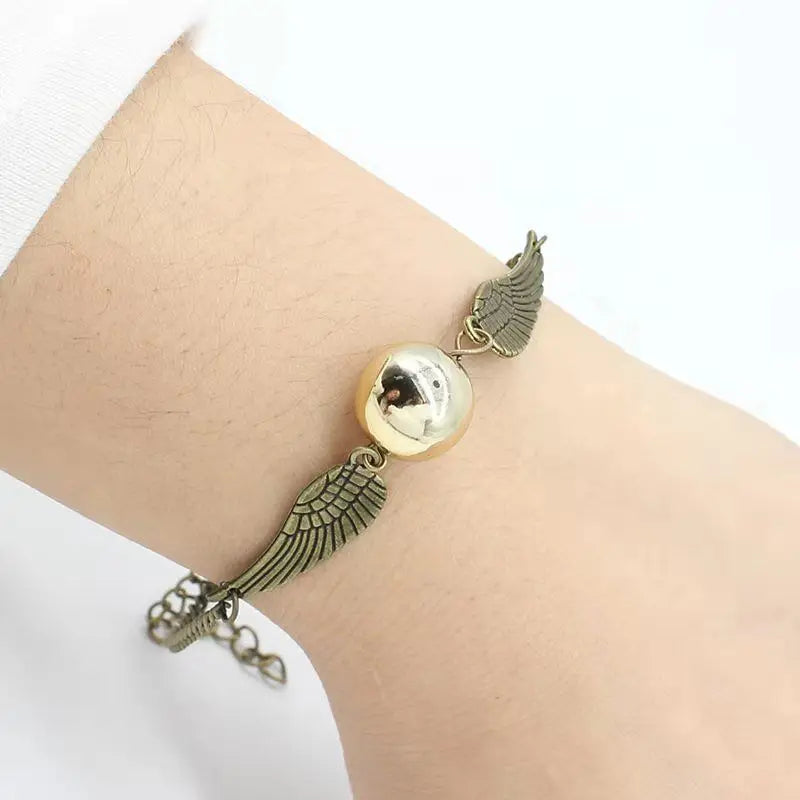 Golden Snitch β‘ & Deathly Hallows Bracelet β Wholesale Movie Jewelry π¬ | Antique Bronze, Silver, or Gold β¨ | Perfect for Cosplay π
