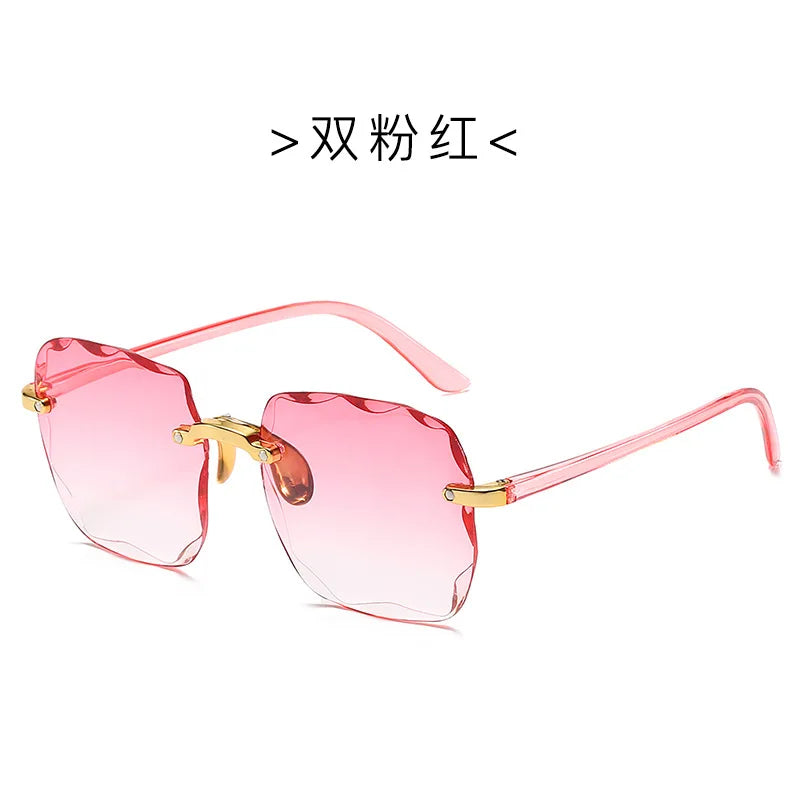 πΆοΈ 2022 Square Rimless Sunglasses β Luxury Designer Style π | Summer Red Glasses π΄ | Unisex UV400 Protection π‘οΈπ | Fashion Shades for Men & Women π