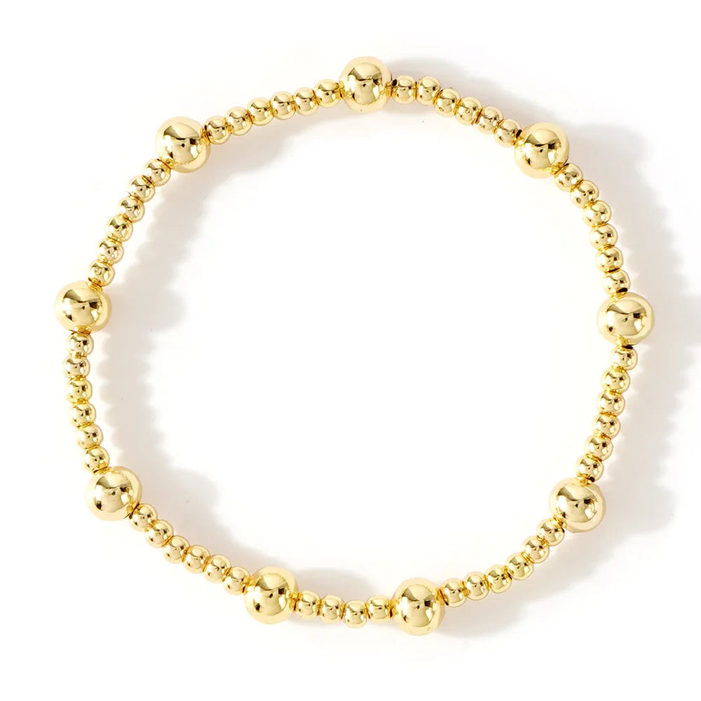 New Trend Stretch Elastic Bracelet β Gold Beads β¨ | Bead Bracelet for Women π | Perfect Gift π