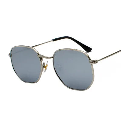 🕶️ Men’s Hexagon Sunglasses 😎 | Unisex Metal Frame ✨ | Retro Gold Tea Shades 🔶 | Fishing & Outdoor Eyewear 🎣🌞 | UV400 Protection 🛡️