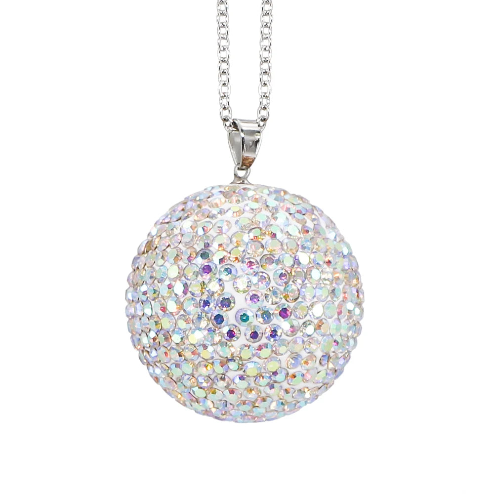 πβ¨ Large Bling Crystal Ball Car Pendant β Rearview Mirror Ornament πβ¨