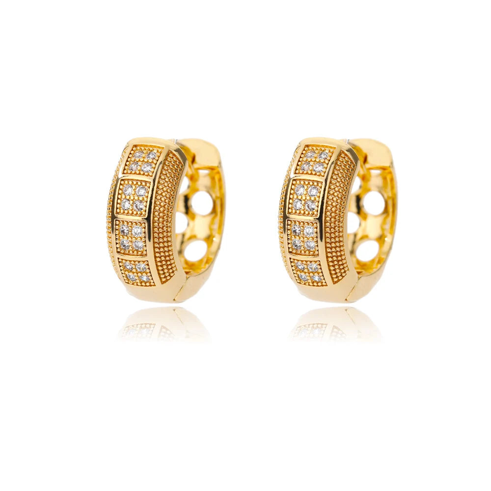 Cubic Zirconia Hoop Earrings β Stainless Steel