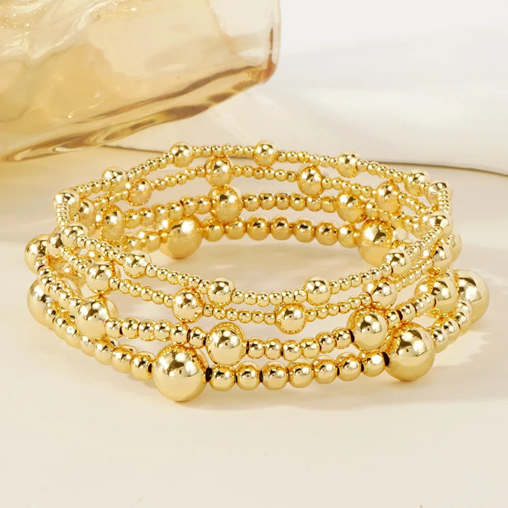 New Trend Stretch Elastic Bracelet β Gold Beads β¨ | Bead Bracelet for Women π | Perfect Gift π