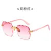 πΆοΈ 2022 Square Rimless Sunglasses β Luxury Designer Style π | Summer Red Glasses π΄ | Unisex UV400 Protection π‘οΈπ | Fashion Shades for Men & Women π