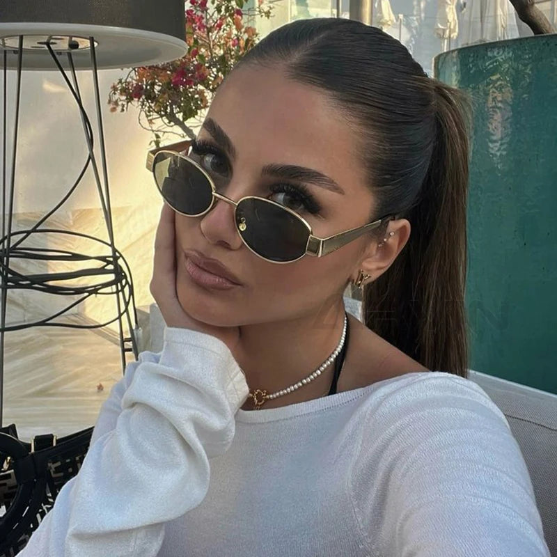 😎 Sexy Small Oval Women’s Sunglasses 🕶️ | Trendy Luxury Design ✨ | Metal Frame Shades 🔩 | UV400 Protection 🌞 | Classic Vintage Eyewear 💃🔥