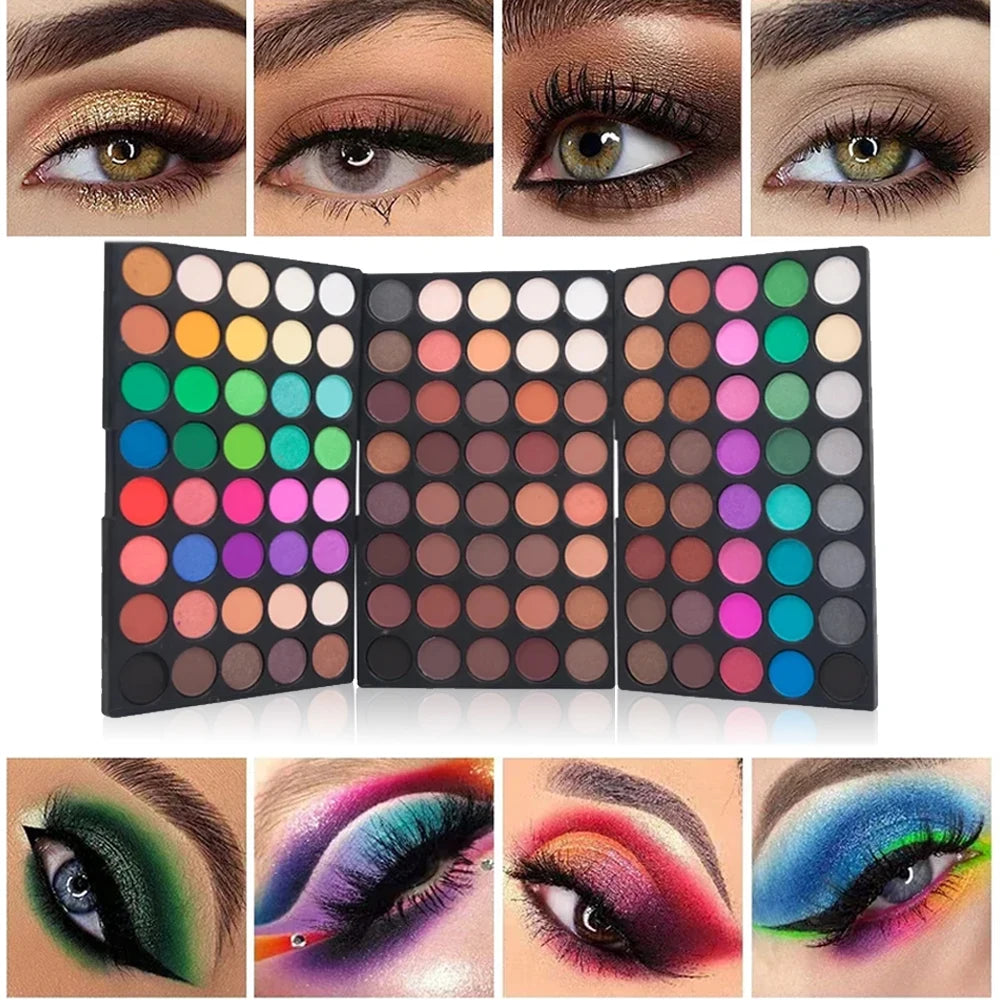 π¨ 120-Color Eyeshadow Palette β Waterproof π¦ | Nude, Matte & Glitter β¨ | Highly Pigmented, Long-Lasting Pressed Powder π