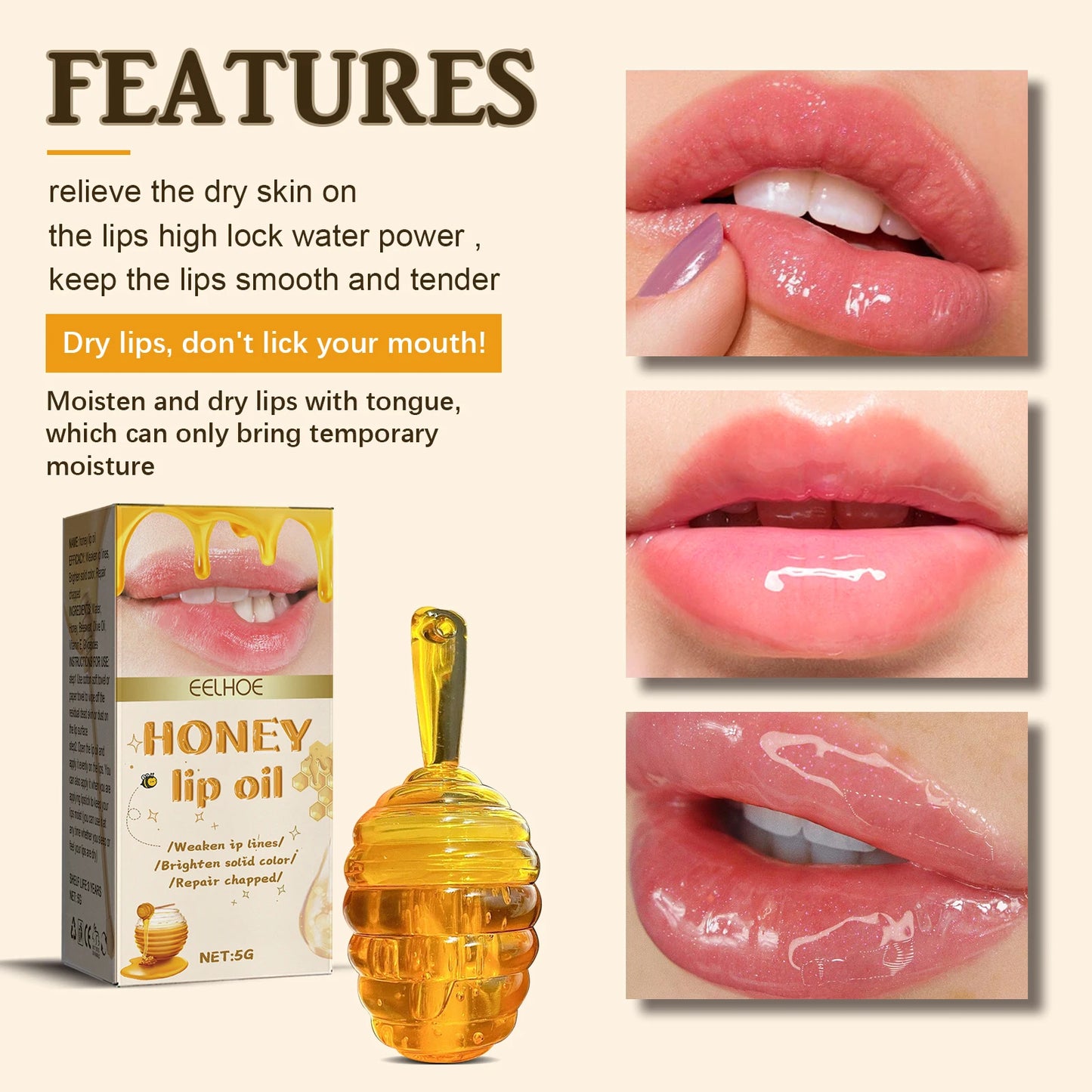 Honey Lip Oil π―π | Fresh Beeswax Lip Balm π | Long-Lasting Moisturizing π§ | Transparent Lip Oil β¨ | Liquid Lipstick Effect π | Lip Care & Skin Care Product πΈ