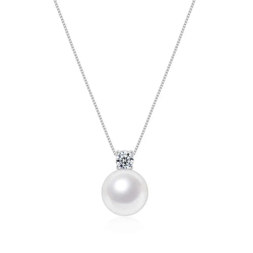 π€β¨ 925 Sterling Silver Pearl Pendant Necklace β 10/12mm β¨π€