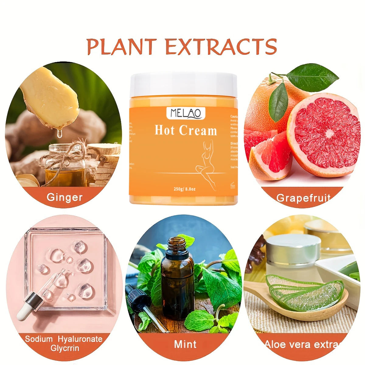 π₯β¨ MELAO Hot Cream Massage Gel β 87% Organic Anti-Cellulite Slimming Lotion β¨π₯