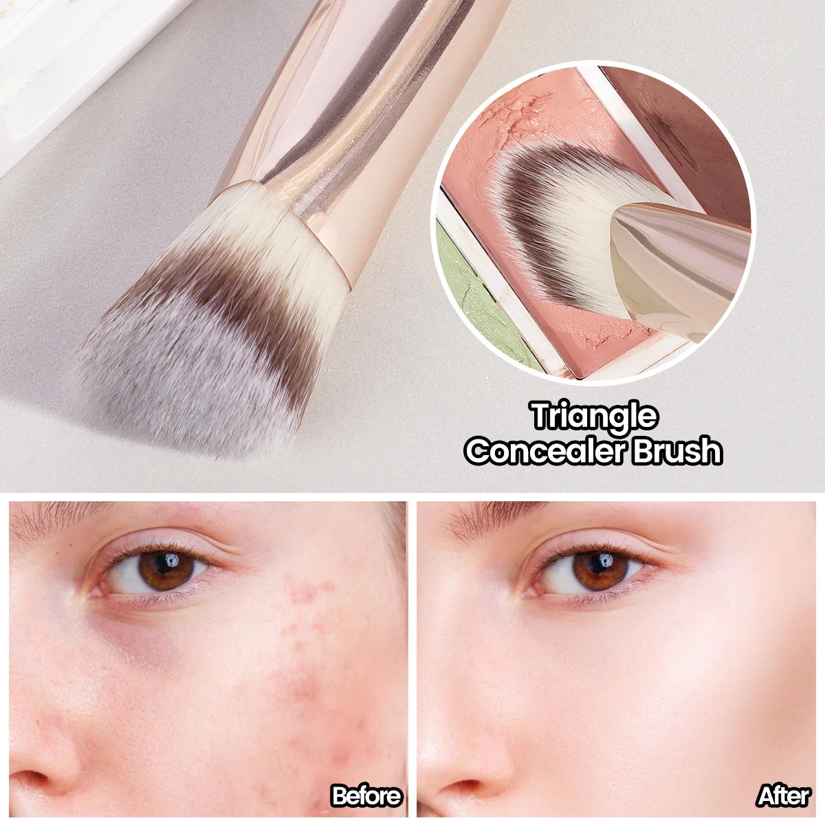 ποΈ MAANGE Under Eye Concealer Brush β¨ | Triangle Foundation Brush πΊ | For Liquid & Cream Blending π§ | Precision Concealing Tool π | Professional Makeup Tool π