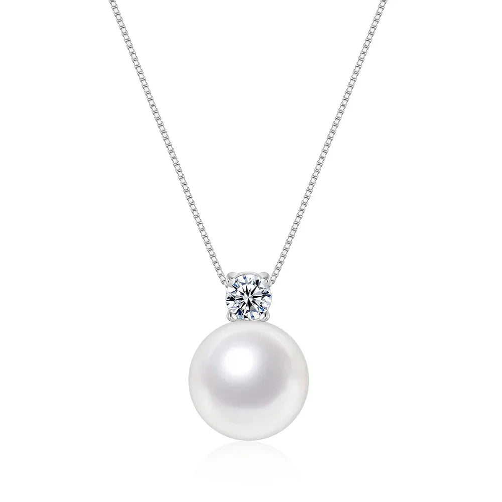 π€β¨ 925 Sterling Silver Pearl Pendant Necklace β 10/12mm β¨π€