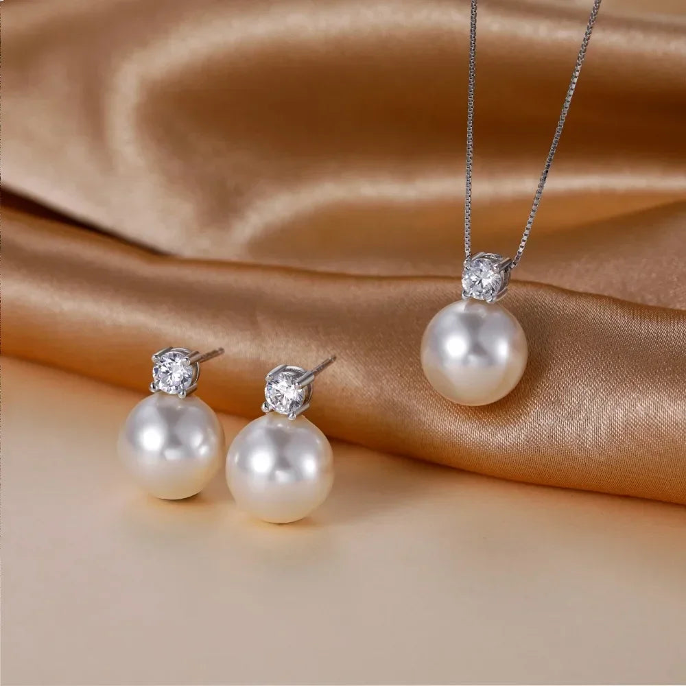 π€β¨ 925 Sterling Silver Pearl Pendant Necklace β 10/12mm β¨π€