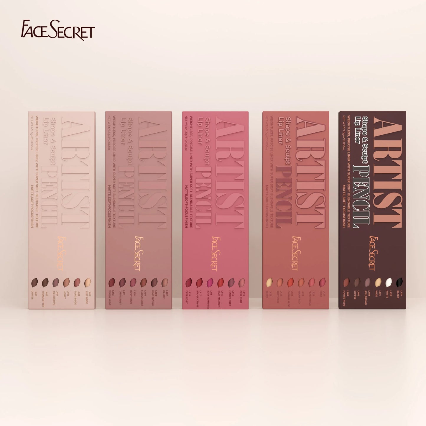 Face Secret Artist Shape Sculpt Lip Liner Pencil Set πβοΈ | Weightless & Precise Liner π― | Super Soft, Blendable Texture π€ | Matte & Long-Lasting Finish πβ¨