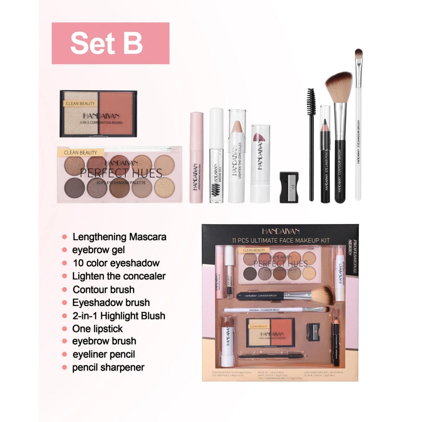π Professional Makeup Kit (11 PCS) β¨ | Eyeshadow π¨ | Contour π | Blusher πΈ | Waterproof & Highly Pigmented π | Smudge-Proof Face Cosmetics Collection π