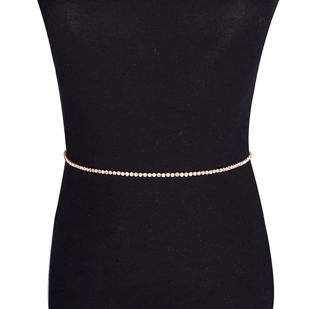 β¨π Simple Bling Rhinestone Belly Chain β Summer Waist Jewelry for Women ππ