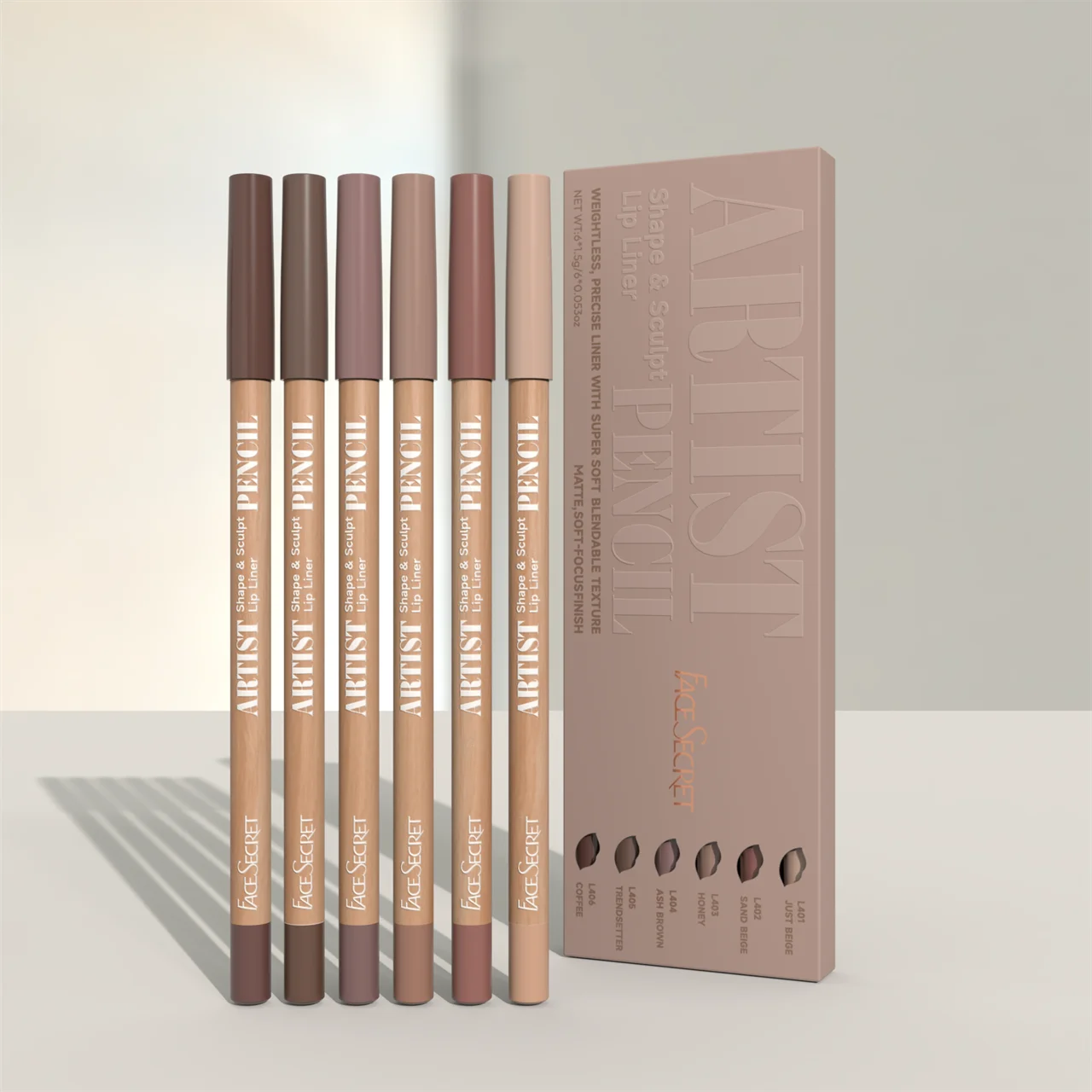 Face Secret Artist Shape Sculpt Lip Liner Pencil Set πβοΈ | Weightless & Precise Liner π― | Super Soft, Blendable Texture π€ | Matte & Long-Lasting Finish πβ¨