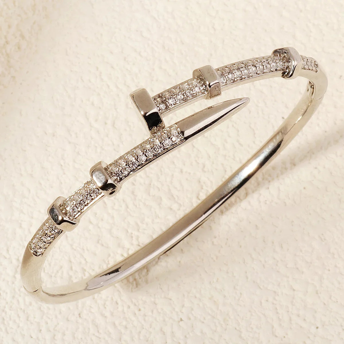 ๐โจ Trendy Nail Bracelet with Zircon โ Elegant Womenโs Jewelry โจ๐