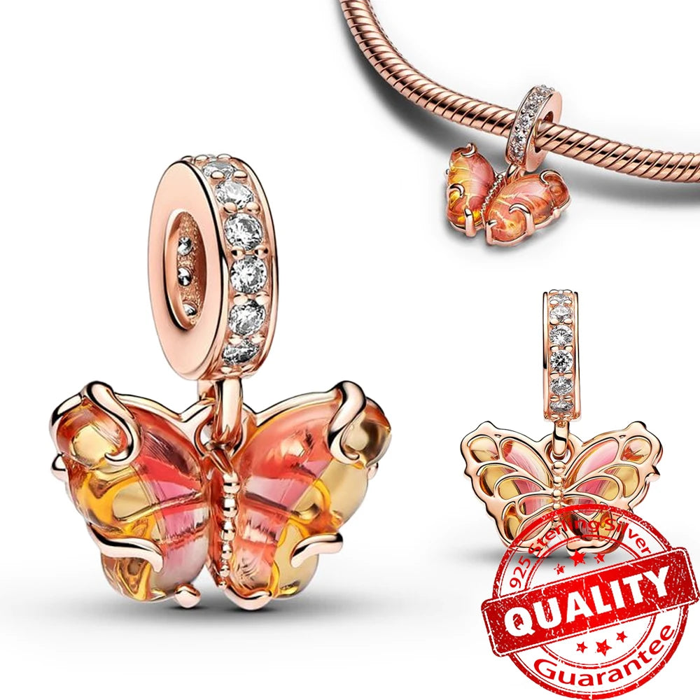 ππ Classic 925 Sterling Silver Rose Gold Charms Collection ππ