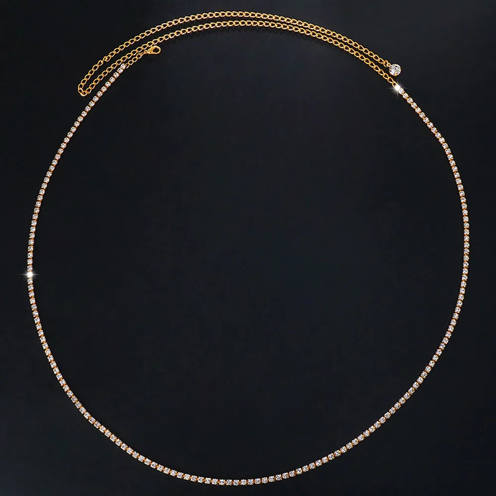 β¨π Simple Bling Rhinestone Belly Chain β Summer Waist Jewelry for Women ππ