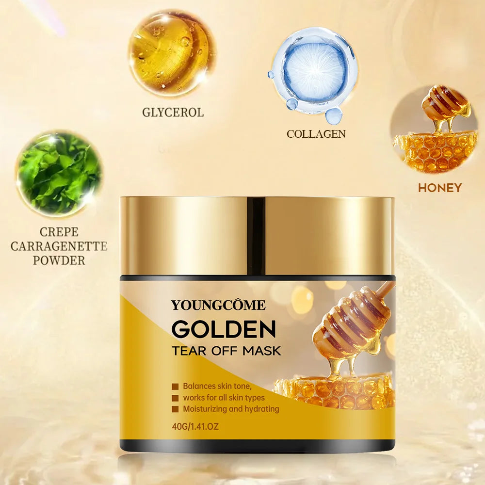 β¨ Facial Gold Textured Whitening Mask π | Blackhead Remover π§Ό | Deep Cleansing & Whitening πΈ | Hyaluronic Acid Moisturizing π§ | Luxury Skin Care π