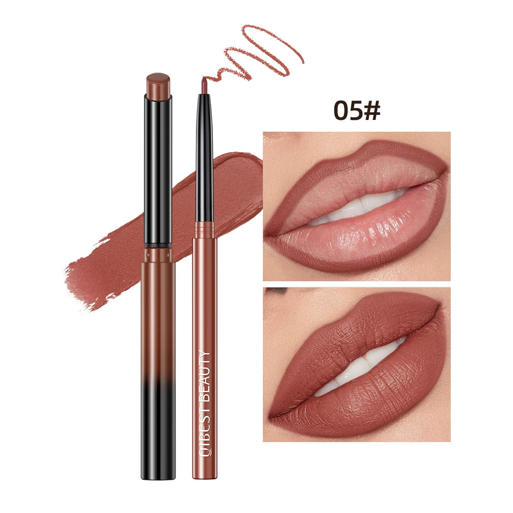 QIBEST Matte Nude Lipstick Pen β βοΈ Lipliner & π Lipstick 2-in-1 | β³ Long-lasting | π§ Waterproof | πΉ 12 Colors | π Perfect Lip Contour