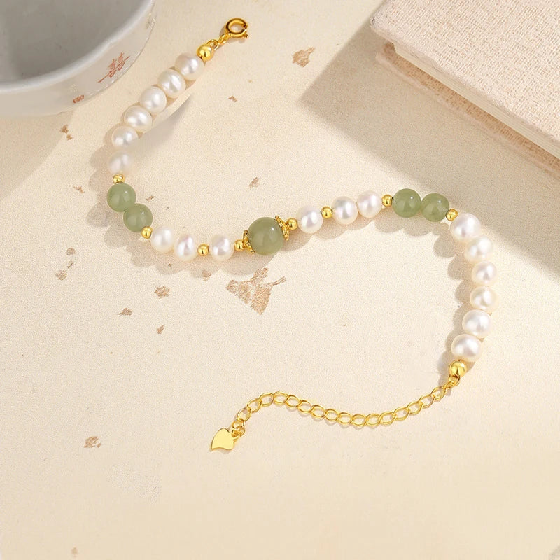 πβ¨ Jade & Agate Beaded Bracelet β Crystal Green Stone Jewelry β¨π