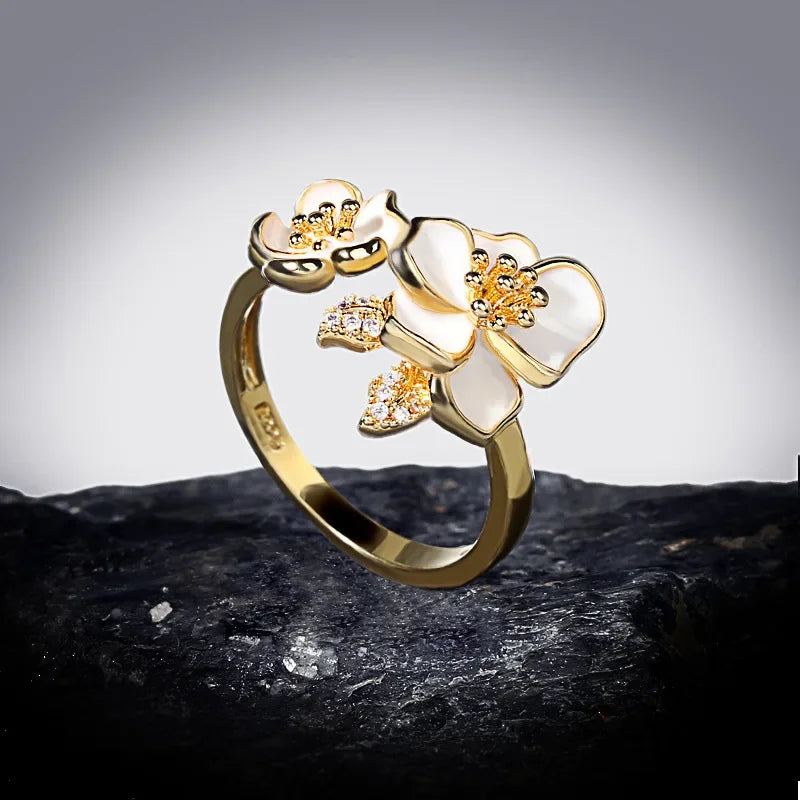 πΌπ Exquisite White Daisy Flower Ring β 925 Sterling Silver Handmade Enamel ππΌ