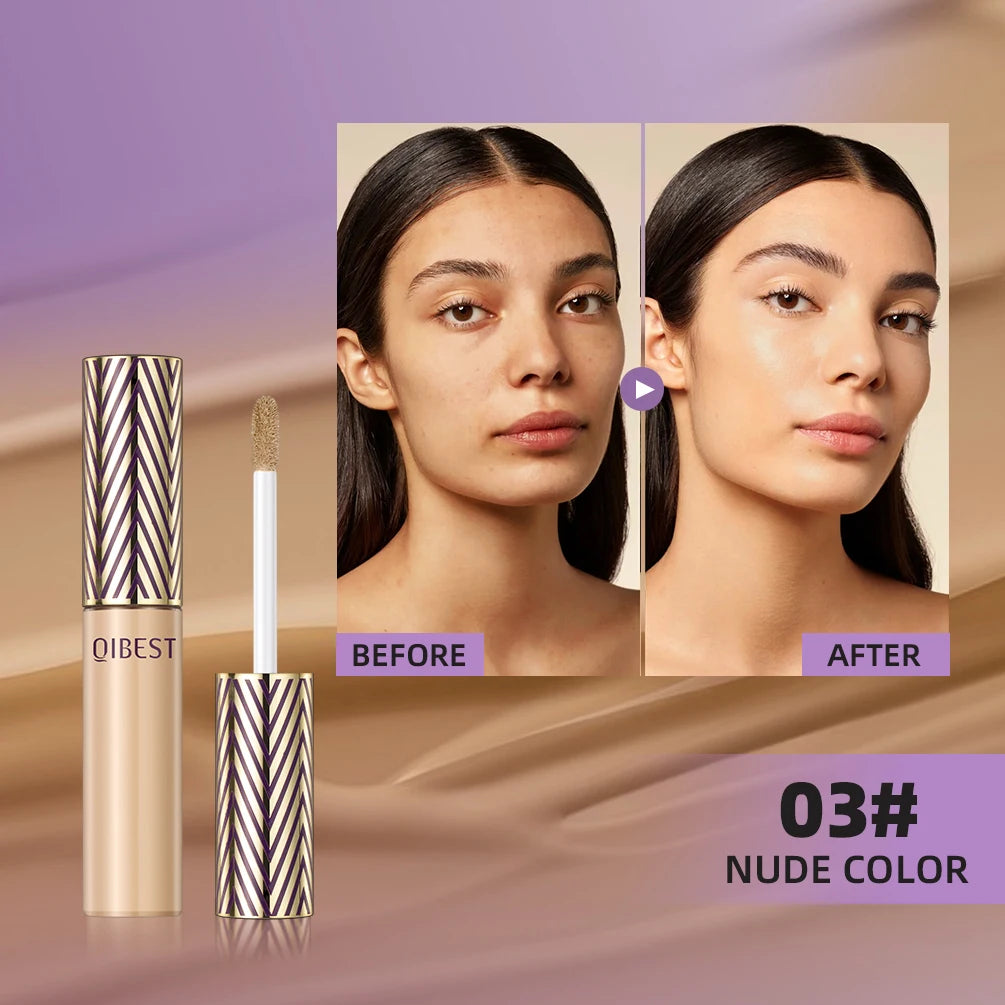 β¨ QIBEST Liquid Concealer Foundation β π Brightening Cream | π― Spot & Acne Mark Coverage | π Dark Circle Corrector | π Long-Lasting Makeup for Women