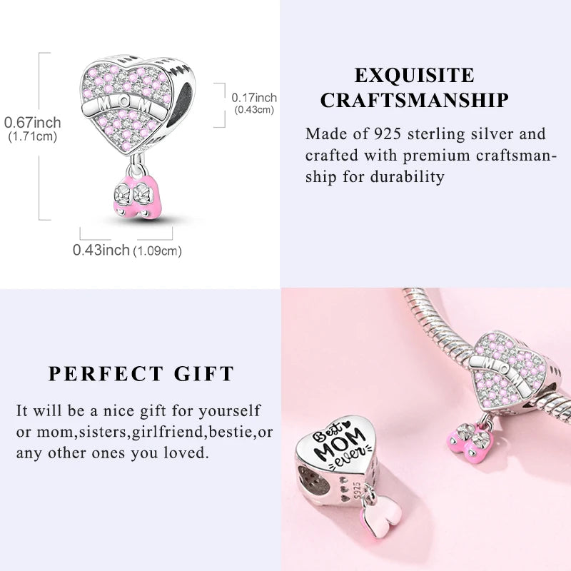 💎✨ 925 Sterling Silver Heart Charm Bead – Mother’s Day Special ✨💎